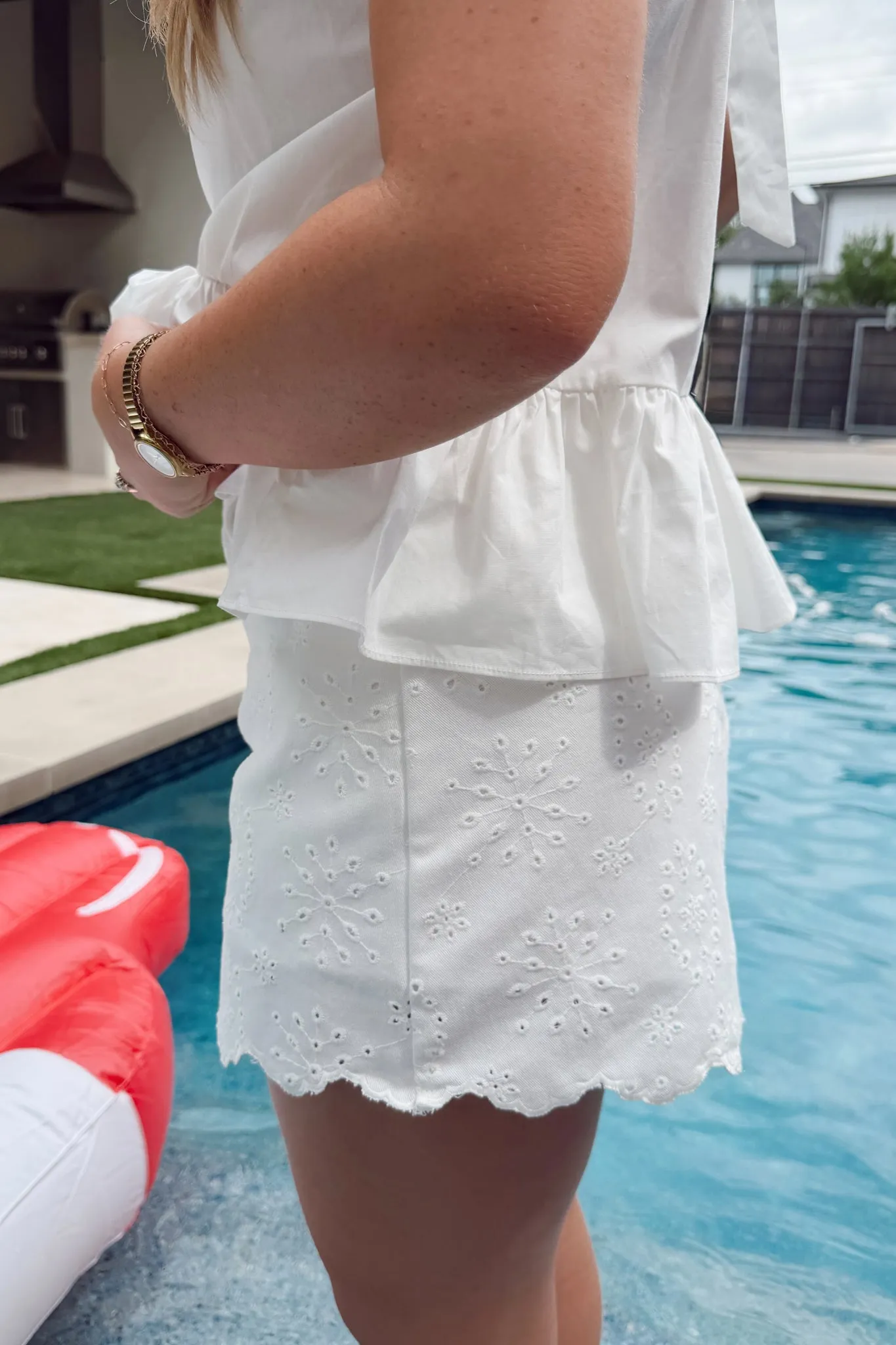Scalloped Bliss Skort - White sold by The Impeccable Pig product image thumbnail 3