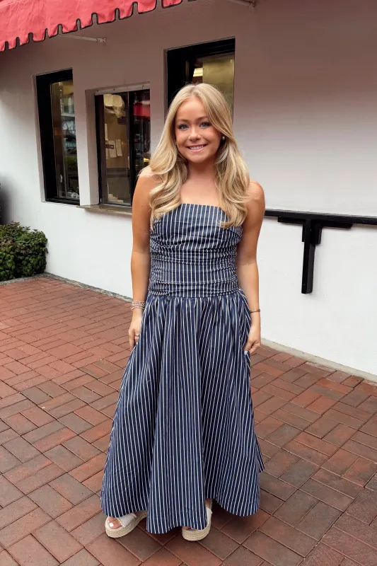 Maritime Muse Midi Dress - Navy made by Pinch
