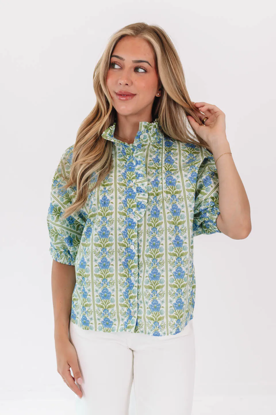 Green Thumb Top - Blue/Green sold by The Impeccable Pig product image thumbnail 2