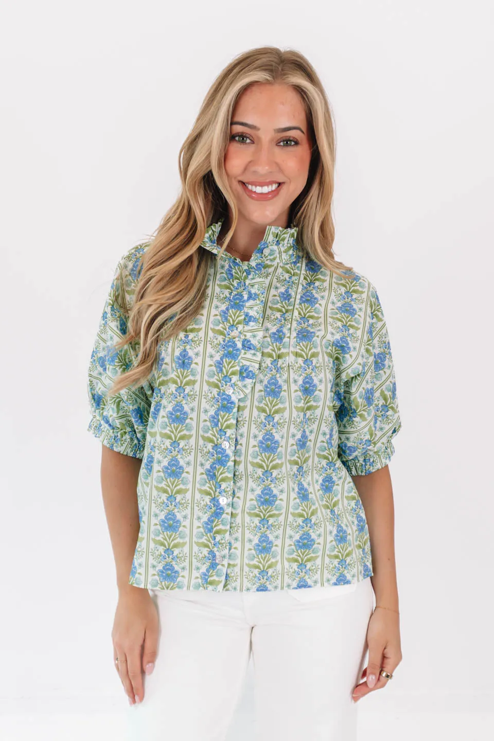 Green Thumb Top - Blue/Green sold by The Impeccable Pig