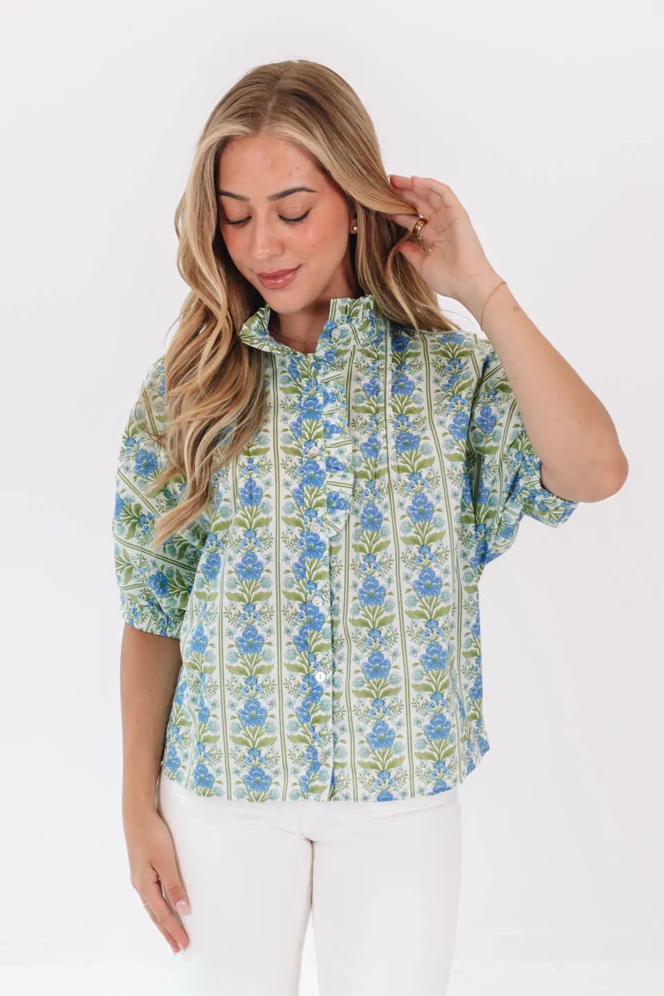 Green Thumb Top - Blue/Green sold by The Impeccable Pig product image thumbnail 4
