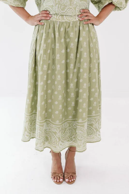 Easy Living Midi Skirt - Sage made by Flying Tomato
