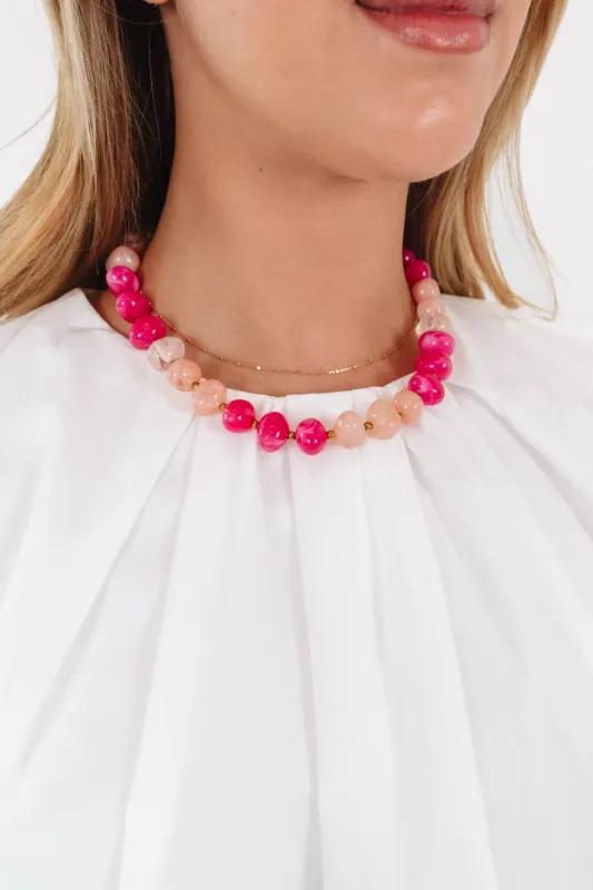 Good Vibes Necklace - Pink made by The Impeccable Pig