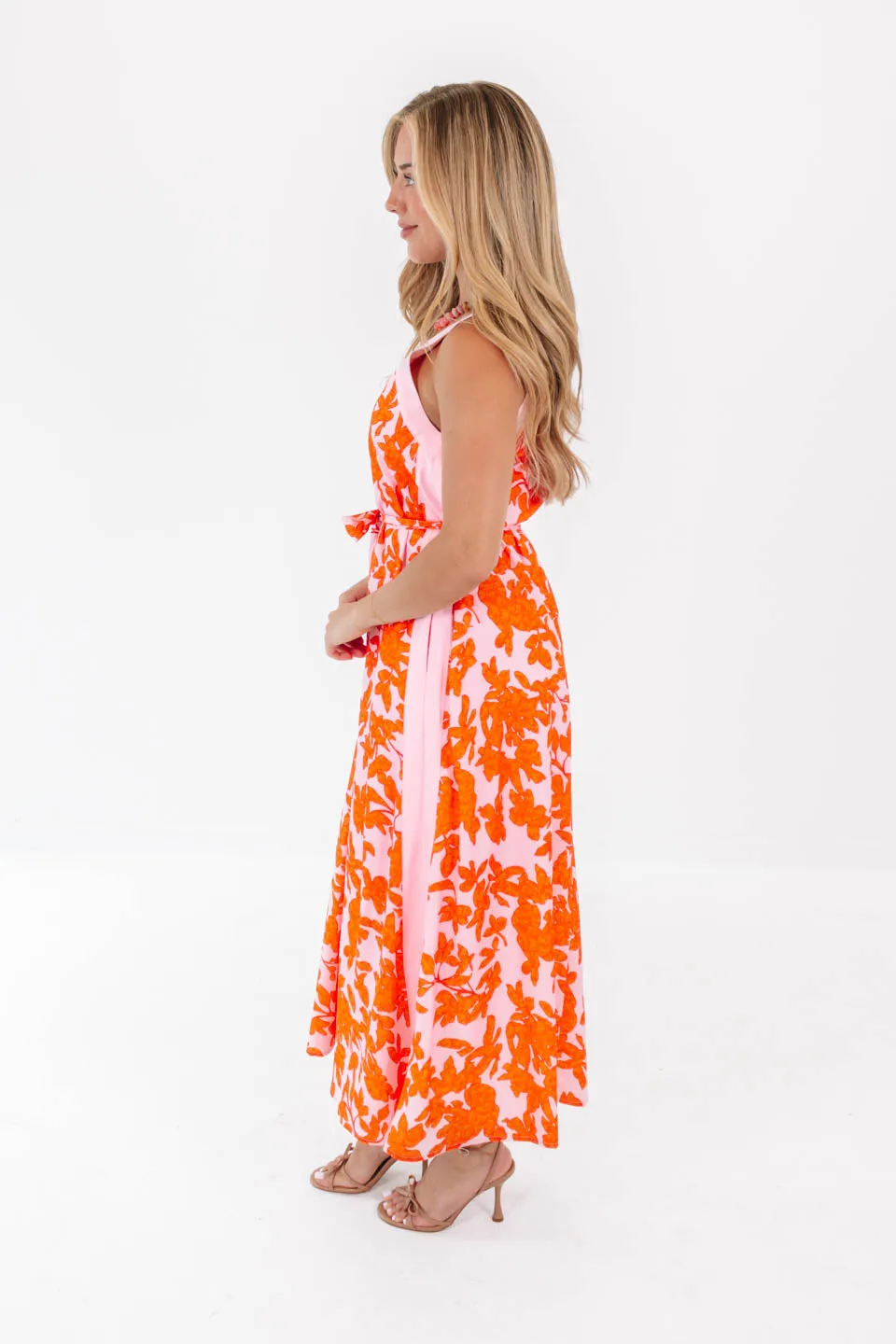 No Bother Midi Dress - Pink/Orange sold by The Impeccable Pig product image thumbnail 5