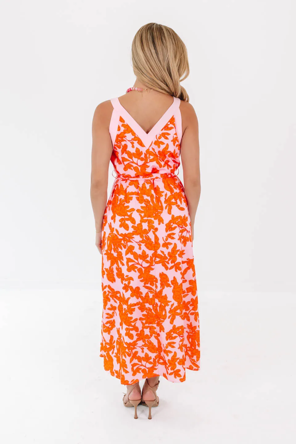 No Bother Midi Dress - Pink/Orange sold by The Impeccable Pig product image thumbnail 4