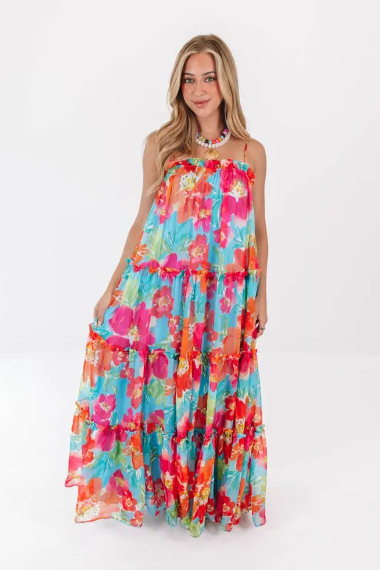 Cabana Crush Maxi Dress - Multi made by Flying Tomato
