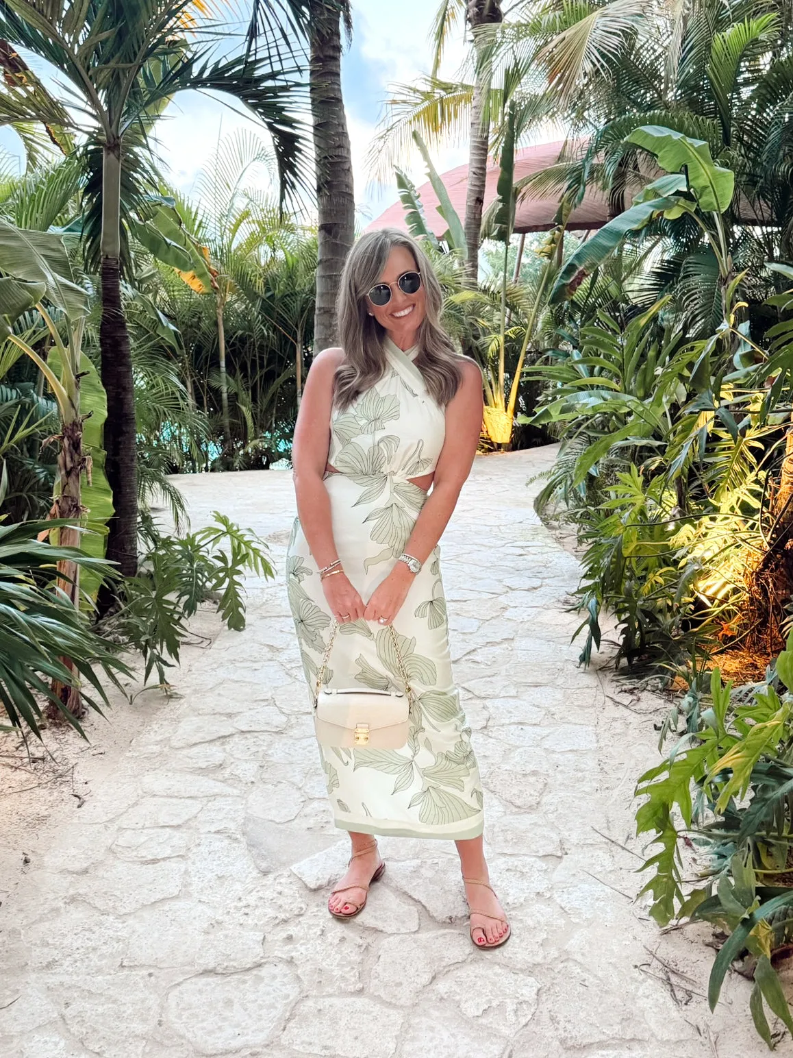 Softly Sage Midi Dress - Cream sold by The Impeccable Pig product image thumbnail 2