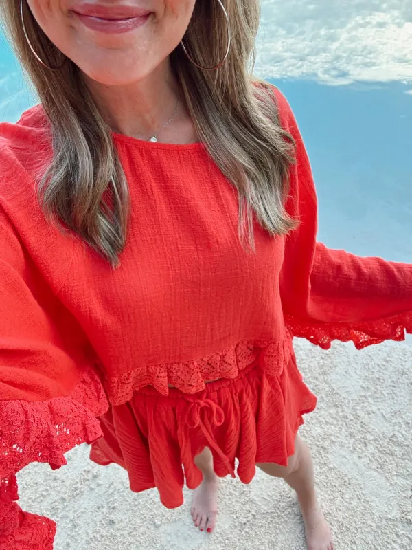 Saltwater Sunset Top - Coral made by Promesa