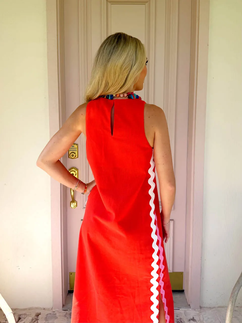Main Squeeze Midi Dress - Coral sold by The Impeccable Pig product image thumbnail 5