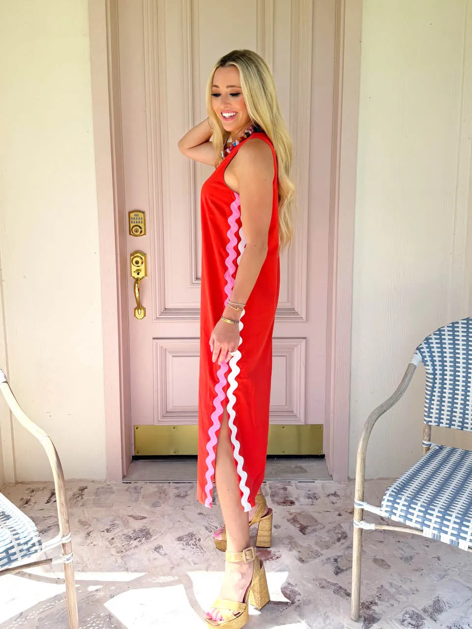 Main Squeeze Midi Dress - Coral sold by The Impeccable Pig product image thumbnail 4