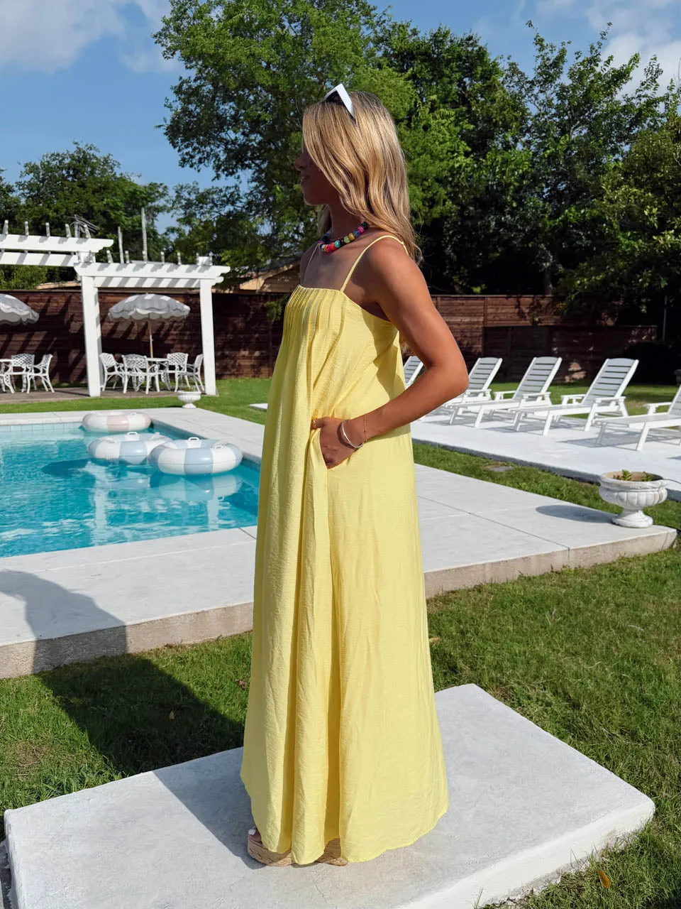 Riviera Rays Midi Dress - Yellow sold by The Impeccable Pig product image thumbnail 4