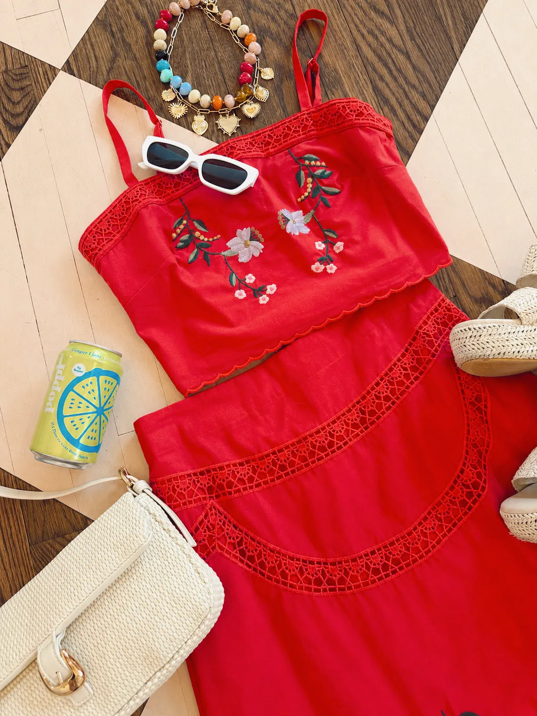 Red Iris Crop Top - Red sold by The Impeccable Pig product image thumbnail 4