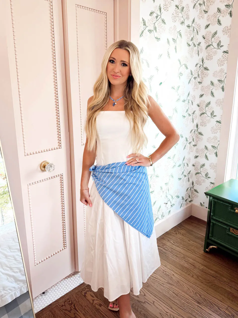 Yacht Club Midi Dress - White sold by The Impeccable Pig product image thumbnail 3