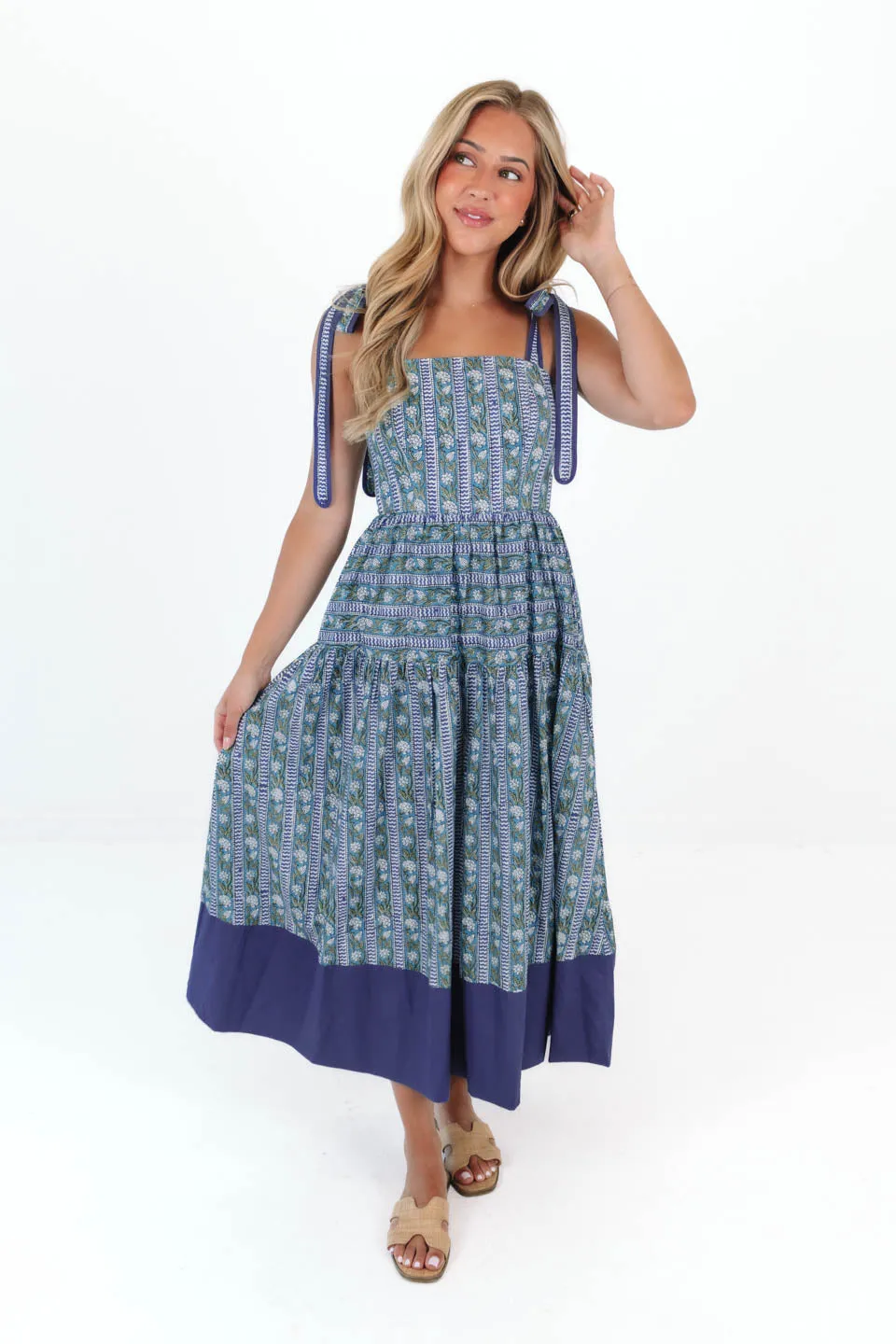 Indigo Escape Midi Dress - Blue/Green sold by The Impeccable Pig product image thumbnail 5