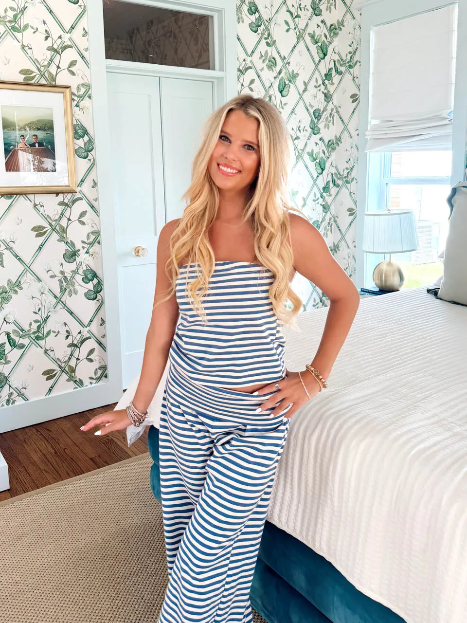 Harbor Stripe Tube Top - Blue/Cream sold by The Impeccable Pig product image thumbnail 5