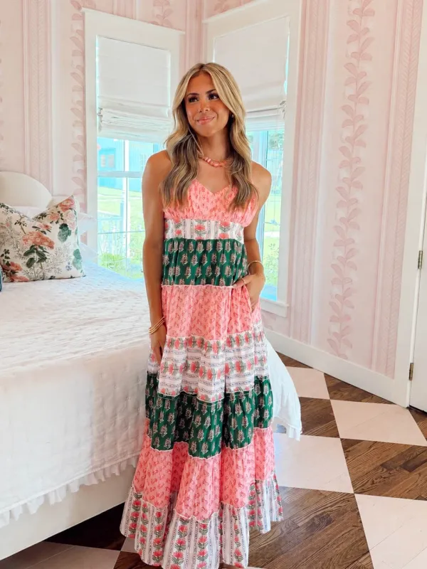 Free Spirit Maxi Dress - Pink Multi made by THML