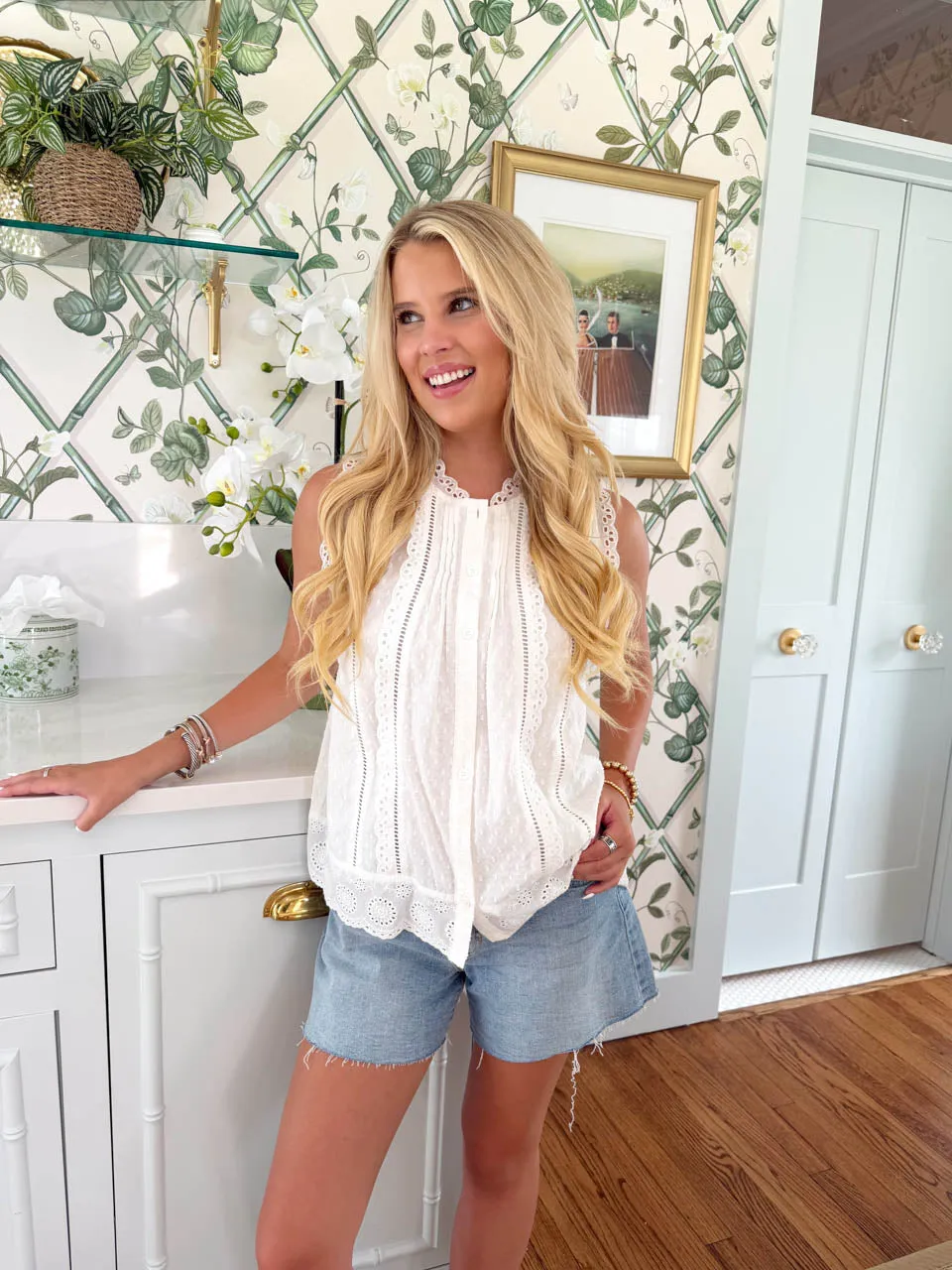 Cottage Charm Top - White sold by The Impeccable Pig product image thumbnail 2