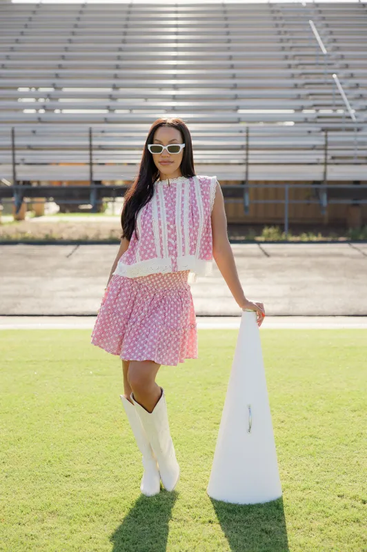 The Marna Lace Skort - Red made by The Impeccable Pig