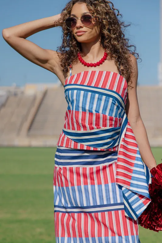 Tailgate Trends Top - Red/Blue made by Strut & Bolt