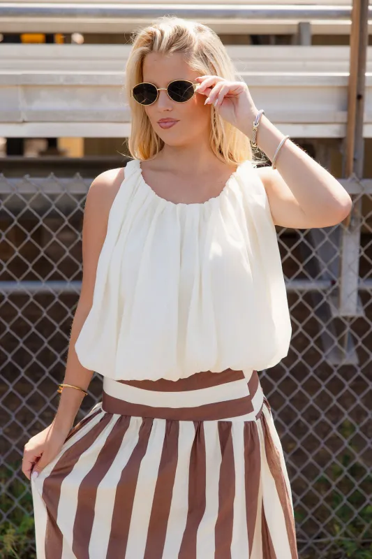 White Sands Top - Cream made by MABLE