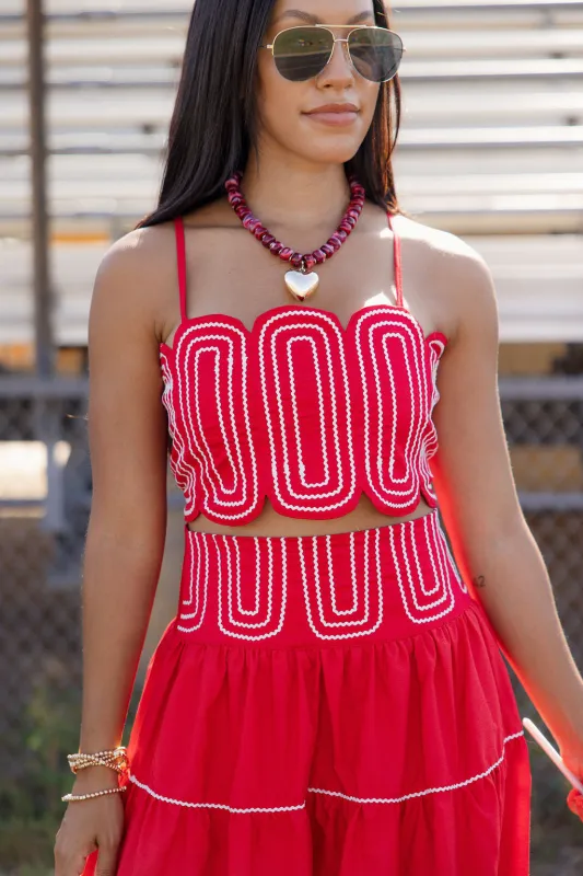 First String Crop Top - Red made by The Impeccable Pig