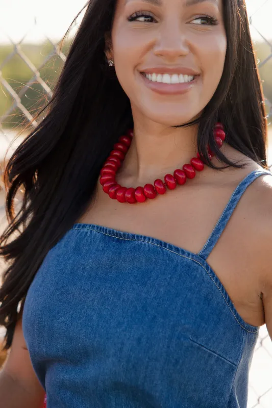 Time Out Necklace - Red made by The Impeccable Pig