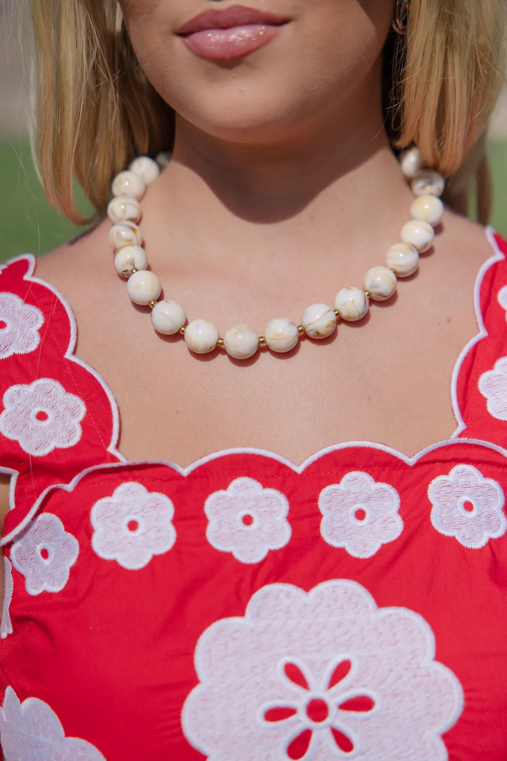 Honey Marble Necklace - Cream sold by The Impeccable Pig product image thumbnail 3