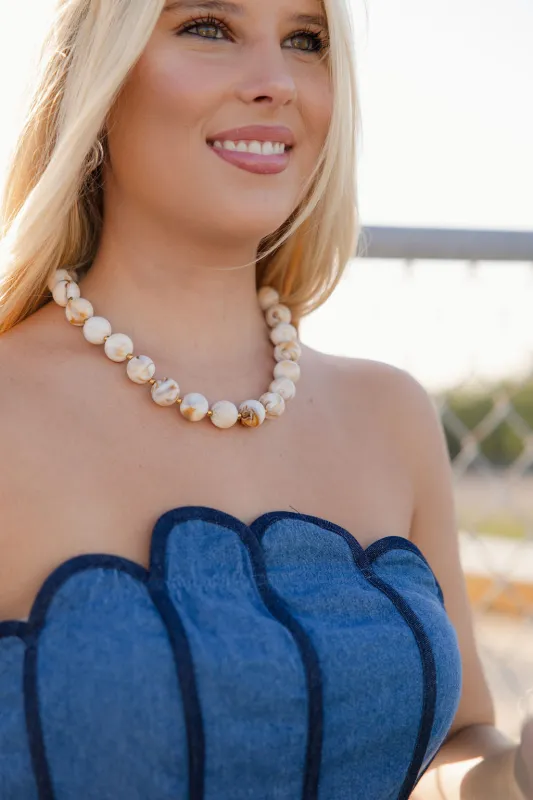 Honey Marble Necklace - Cream made by The Impeccable Pig