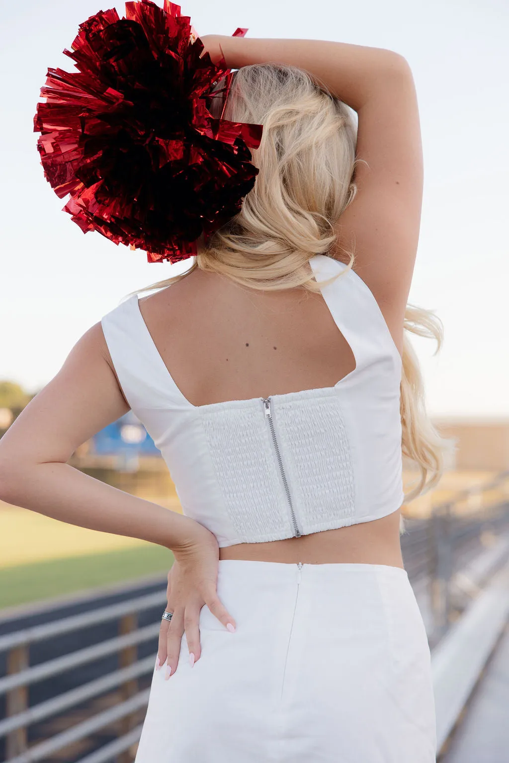 Gameday Glam Top - White/Red sold by The Impeccable Pig product image thumbnail 5