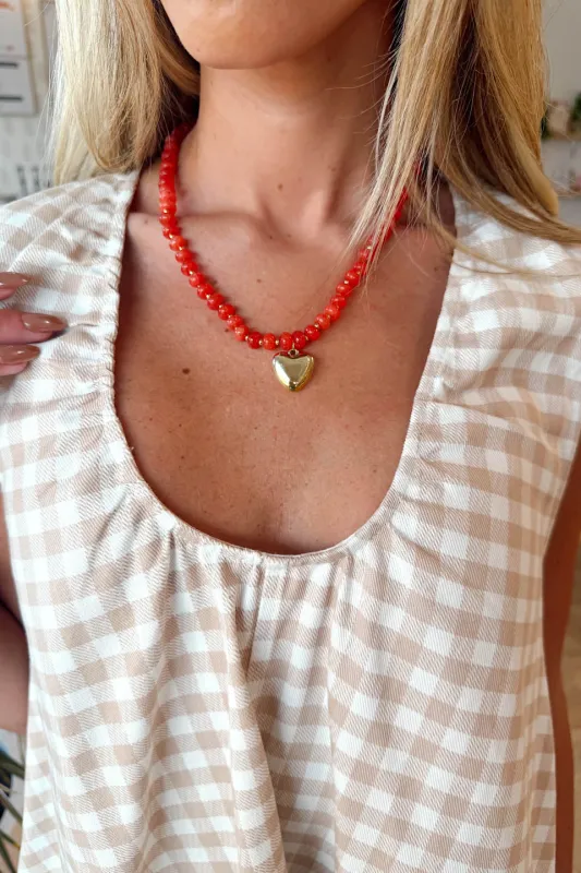 Love Struck Necklace - Coral made by The Impeccable Pig