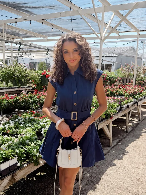 Harbor House Dress - Navy made by Olivaceous