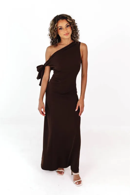 RSVP Yes Midi Dress - Brown made by Sofie the Label