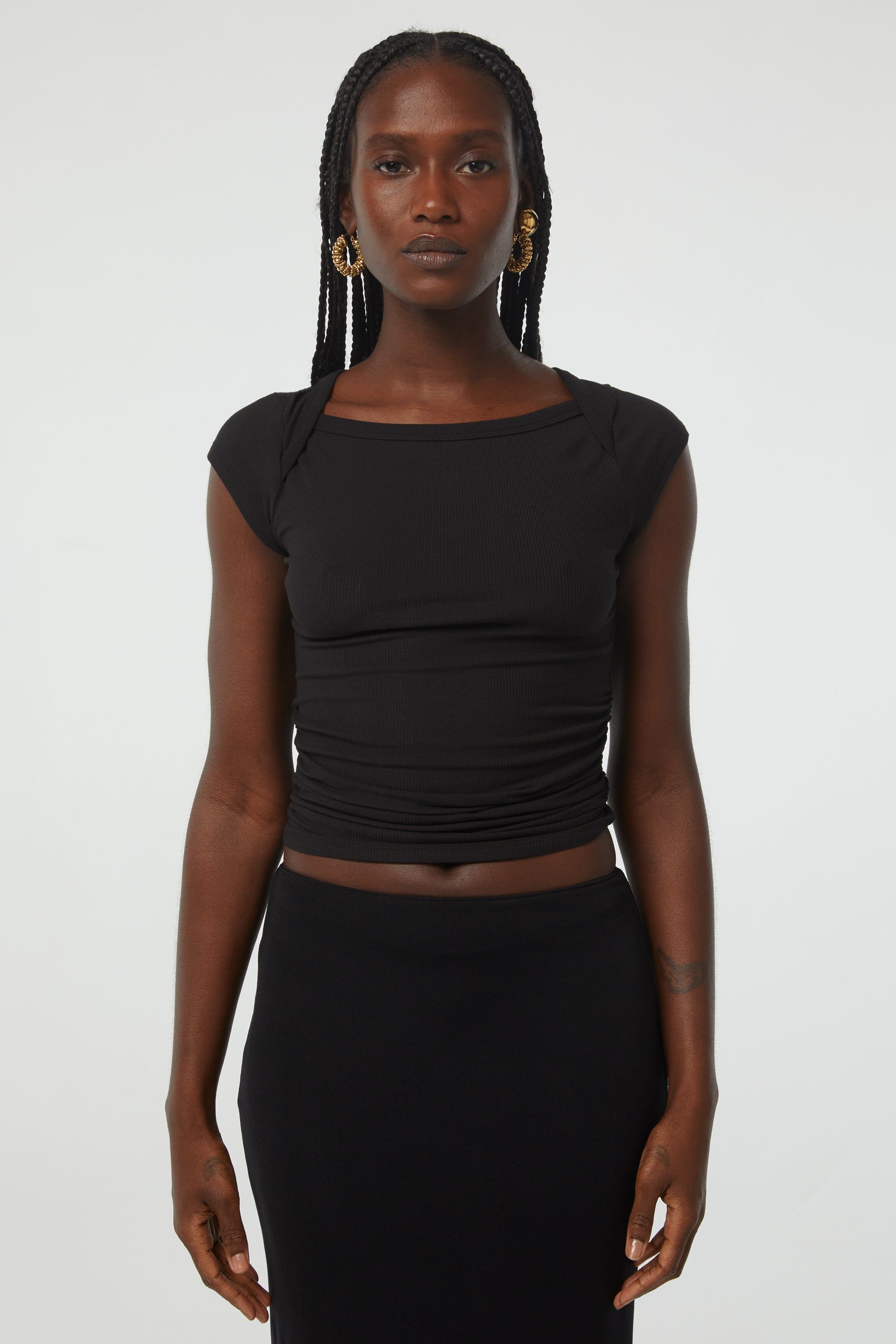 BECKS SHORT SLEEVE TOP sold by The Line by K