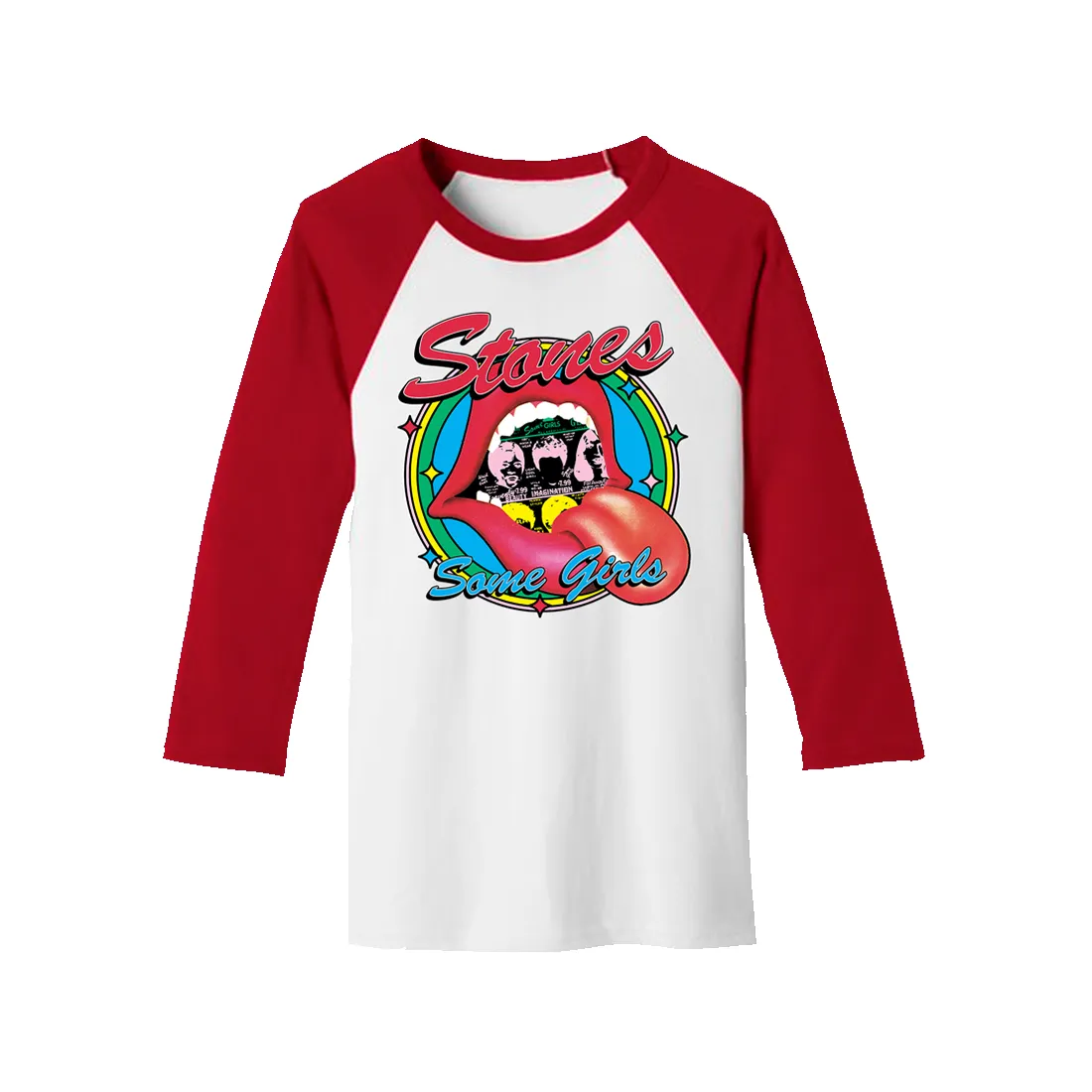 Some Girls Tongue Raglan sold by the Rolling Stones