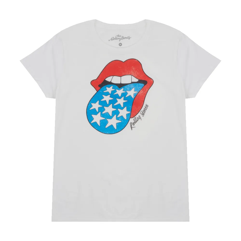 Americana Tongue Women’s White T-Shirt sold by the Rolling Stones