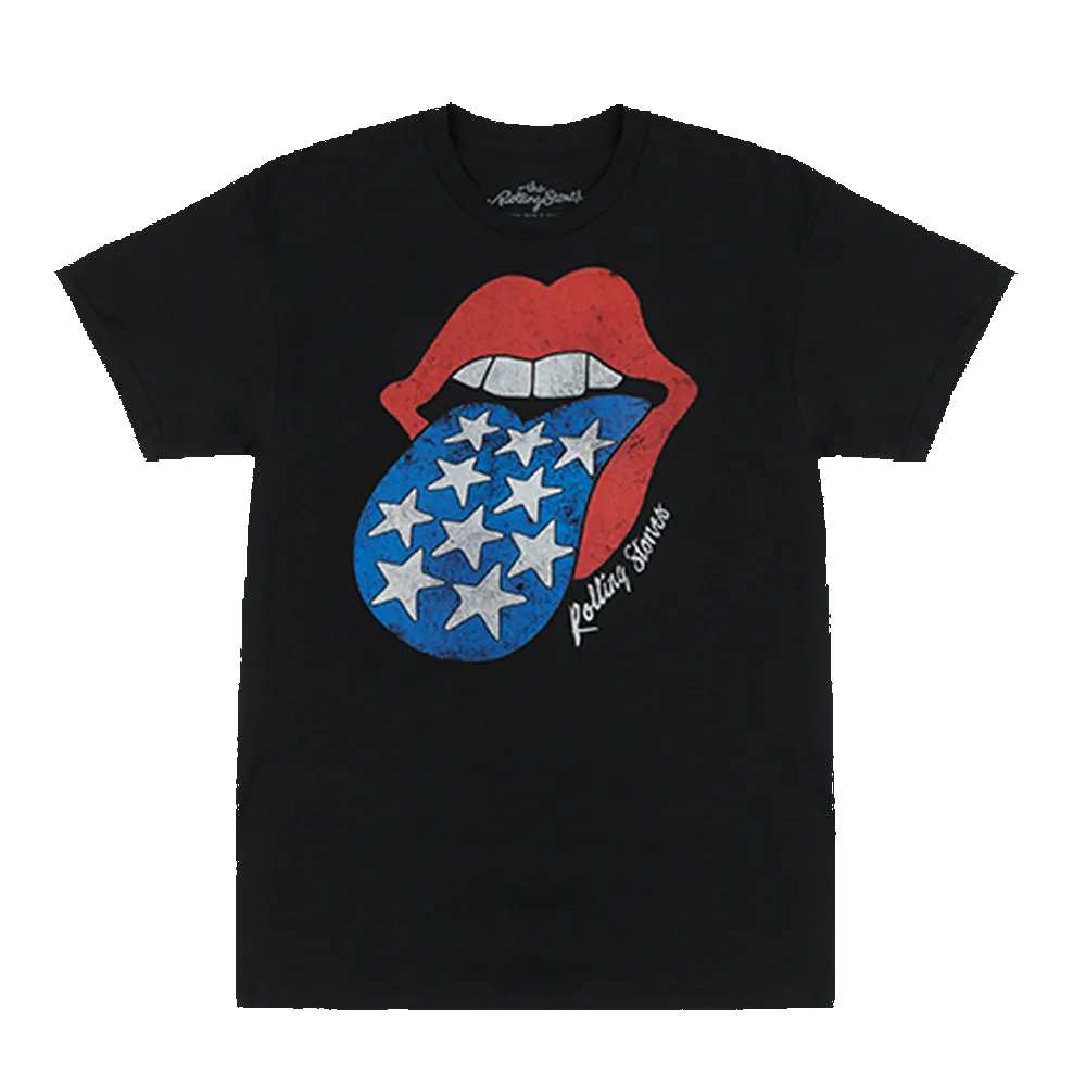 Americana Tongue Unisex Black T-Shirt sold by the Rolling Stones