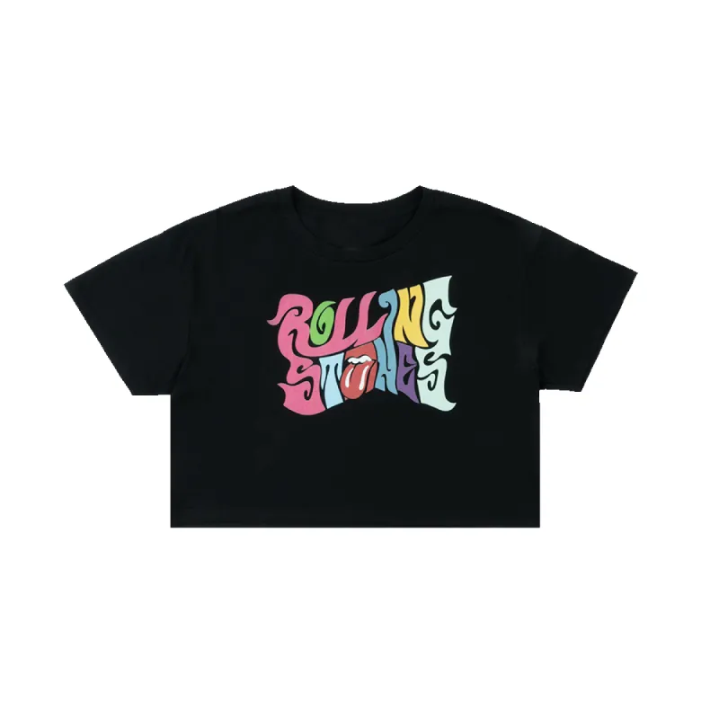 Psychedelic Logo Cropped T-Shirt sold by the Rolling Stones