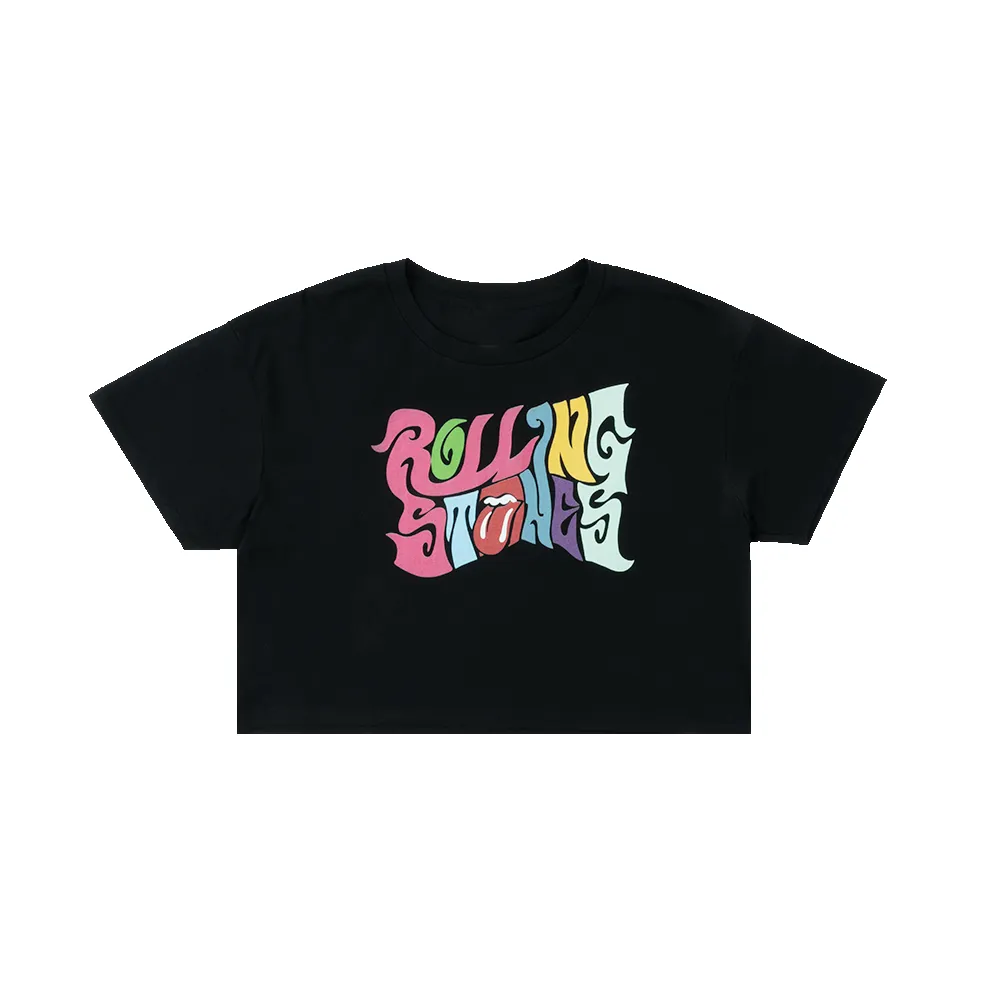 Psychedelic Logo Cropped T-Shirt sold by the Rolling Stones