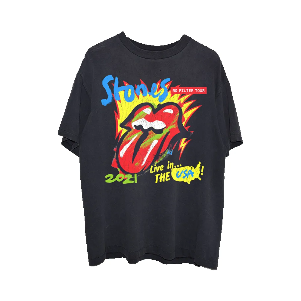 No Filter 2021 Parking Lot Black T-Shirt sold by the Rolling Stones