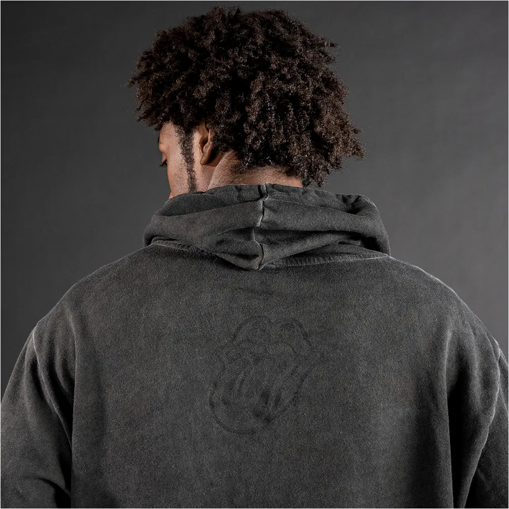 Black on Black Vintage Logo Hoodie sold by the Rolling Stones product image thumbnail 4
