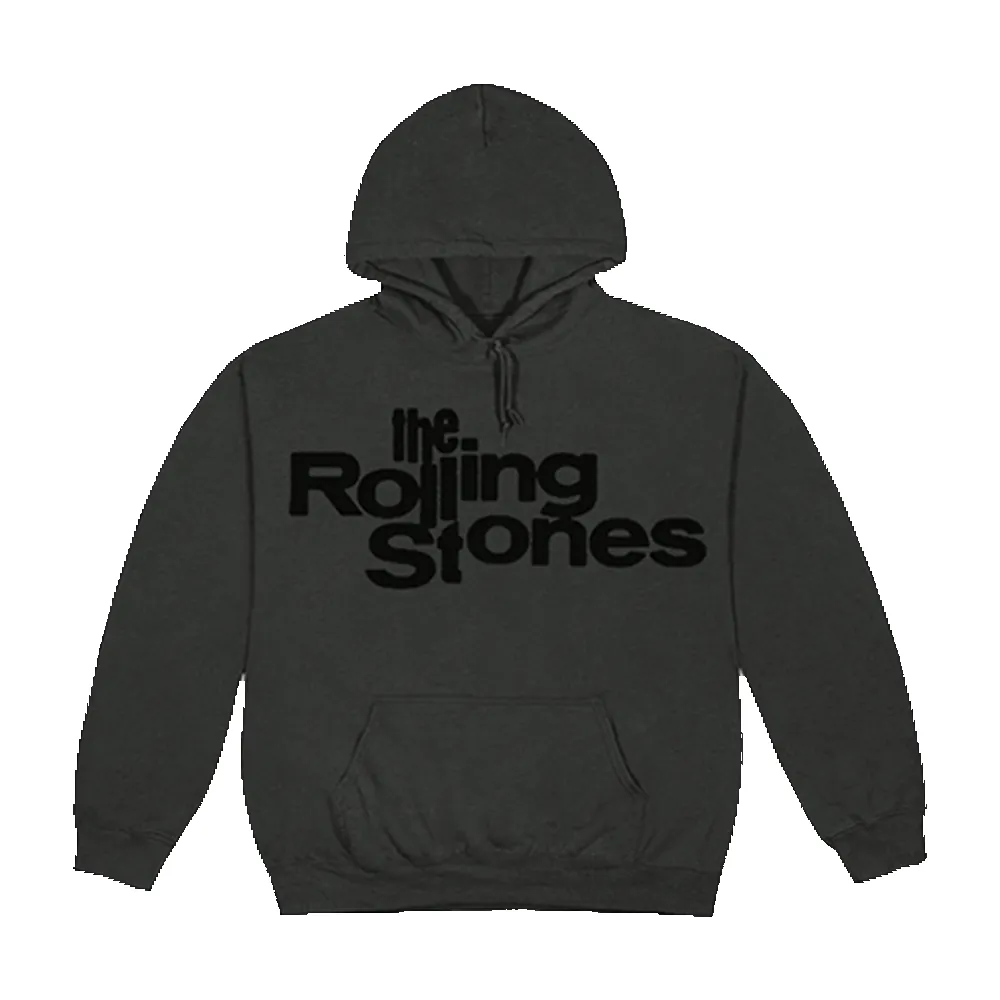 Black on Black Vintage Logo Hoodie sold by the Rolling Stones