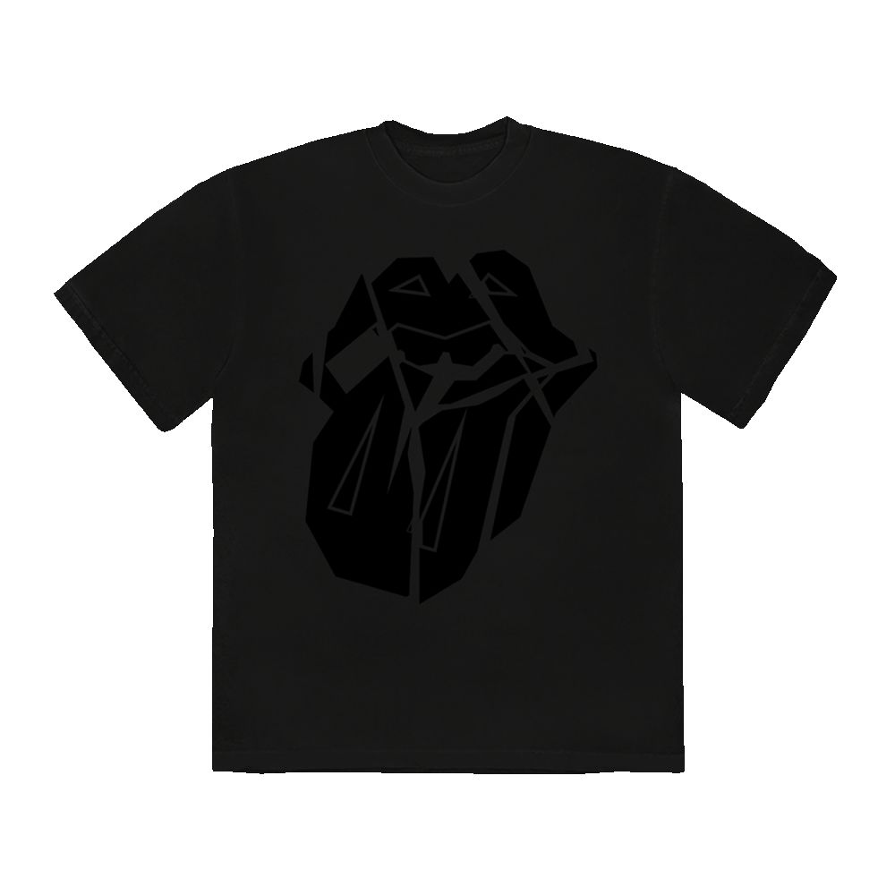 Paint It Black Flocked Diamond Tongue T-Shirt sold by the Rolling Stones