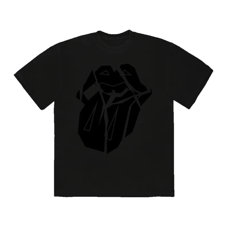 Paint It Black Flocked Diamond Tongue T-Shirt sold by the Rolling Stones