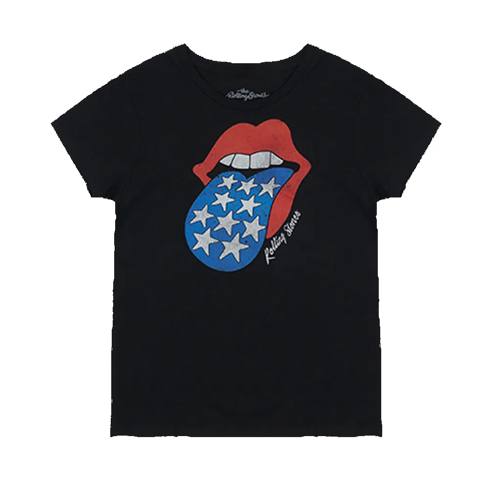 Americana Tongue Women’s Black T-Shirt sold by the Rolling Stones