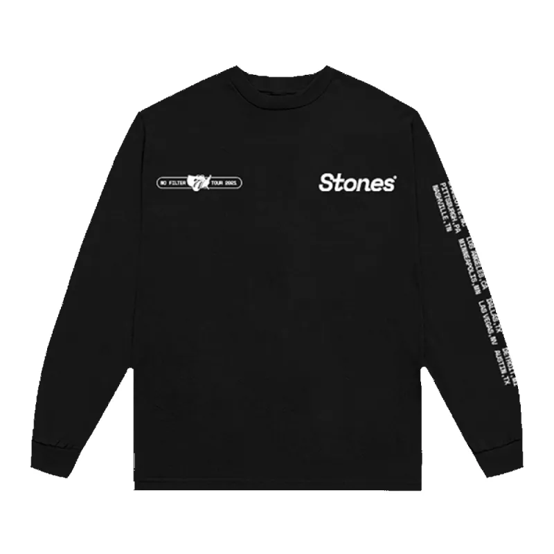 No Filter USA 2021 Black Long Sleeve Shirt sold by the Rolling Stones