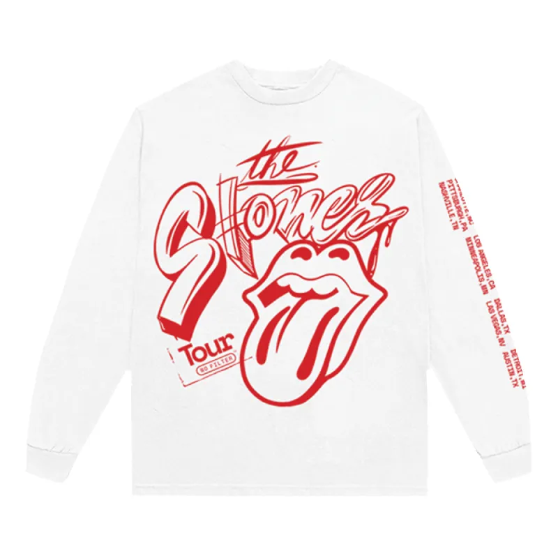 No Filter USA 2021 White Long Sleeve Shirt sold by the Rolling Stones