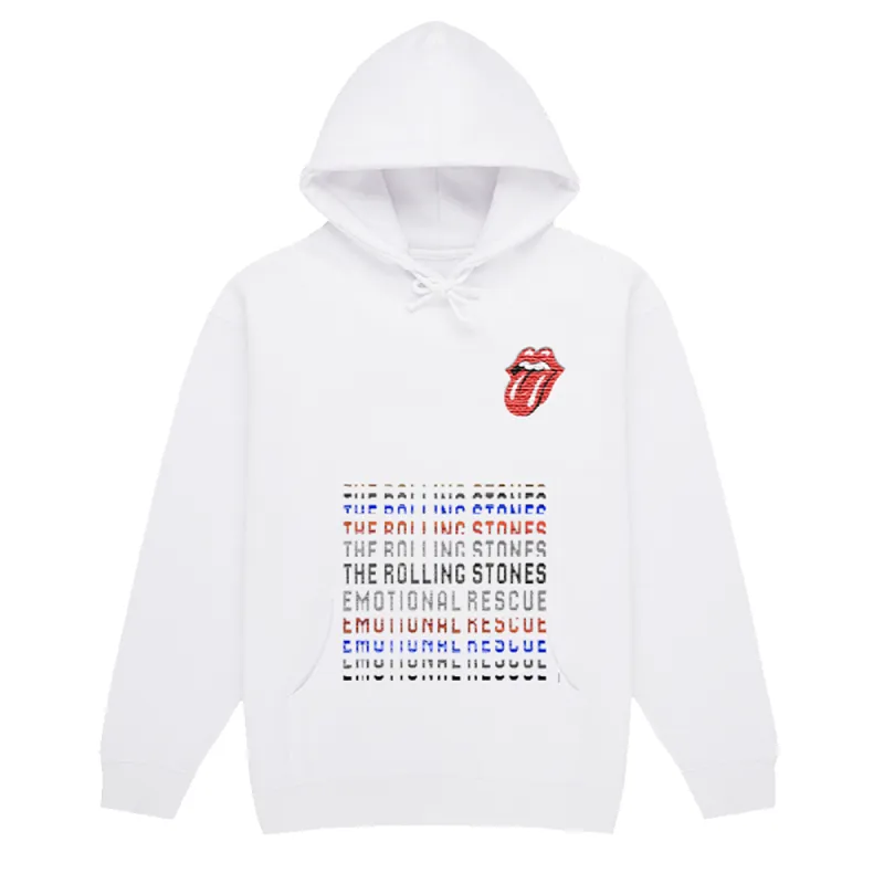 Emotional Rescue White Pullover Hoodie sold by the Rolling Stones