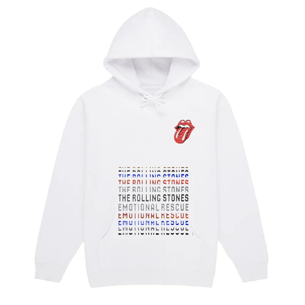 Emotional Rescue White Pullover Hoodie sold by the Rolling Stones