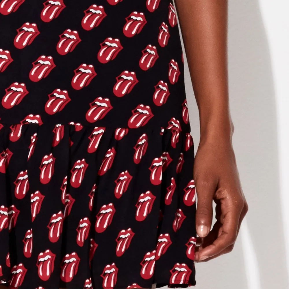 Triya x Stones Tongue Print Mini Silk Skirt sold by the Rolling Stones product image thumbnail 3