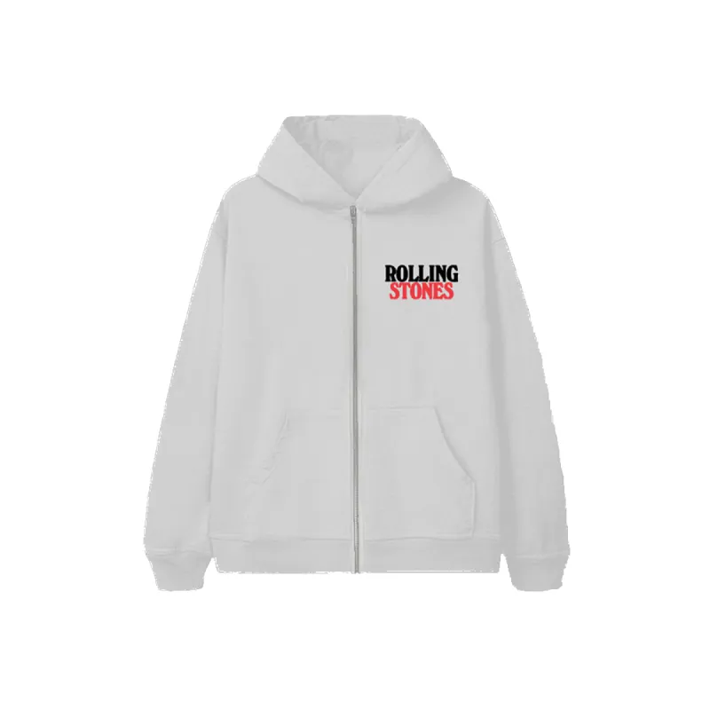 Rolling Stones Licks Ash Grey Zip Hoodie sold by the Rolling Stones